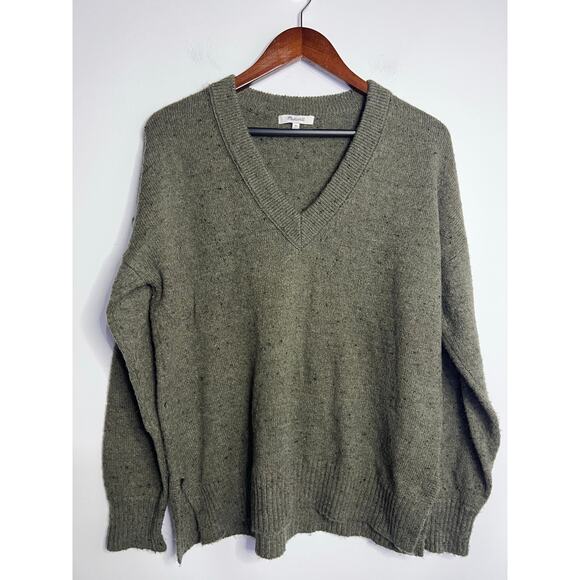 Madewell Womens Long Sleeve Bartlett Wool-Blend Sweater Pullover Green Size XL - Picture 2 of 6